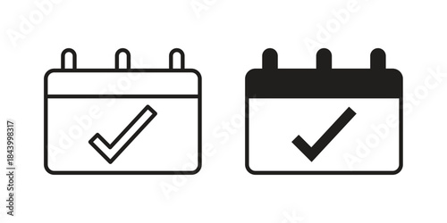 Calendar check icon design element, vector illustration. Editable vector collections.