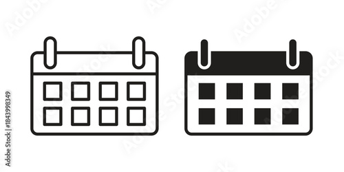Calendar icon design element, vector illustration. Editable vector collections.