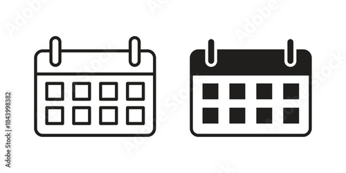 Calendar icon design element, vector illustration. Editable vector collections.