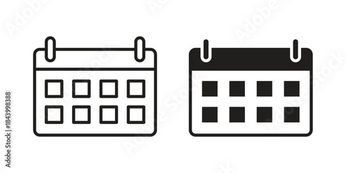 Calendar icon design element, vector illustration. Editable vector collections.