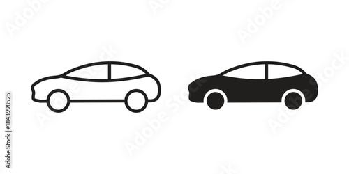 Car side view icon design element, vector illustration. Editable vector collections.