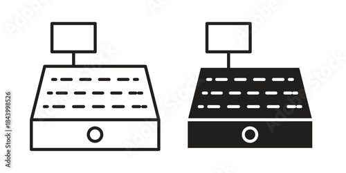 Cash register icon design element, vector illustration. Editable vector collections.