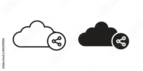 Cloud share icon design element, vector illustration. Editable vector collections.