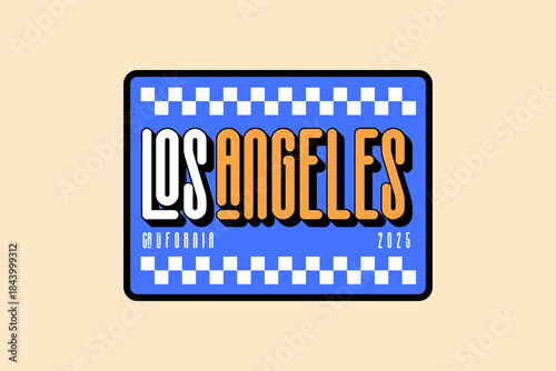 Los Angeles California 2025 Retro Travel Badge