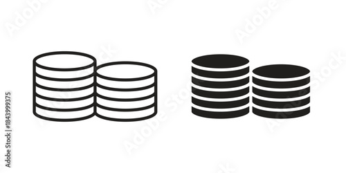 Coins icon design element, vector illustration. Editable vector collections.