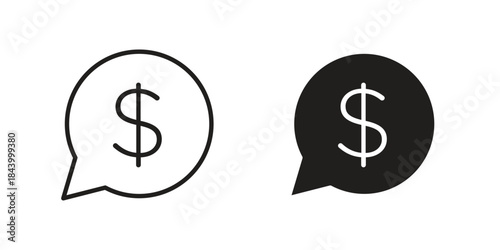 Comment dollar icon design element, vector illustration. Editable vector collections.