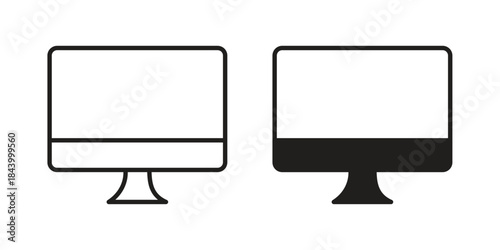 Computer screen icon design element, vector illustration. Editable vector collections.