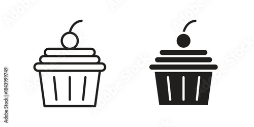 Cupcake icon design element, vector illustration. Editable vector collections.