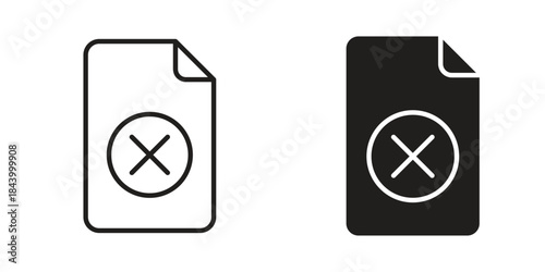 Delete Document icon design element, vector illustration. Editable vector collections.