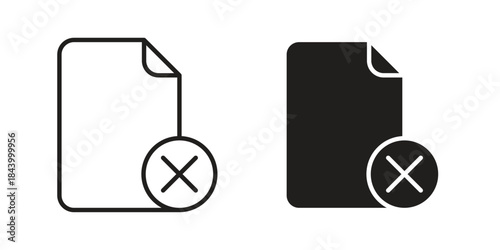 Delete Document icon design element, vector illustration. Editable vector collections.