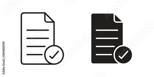 Document accept icon design element, vector illustration. Editable vector collections.