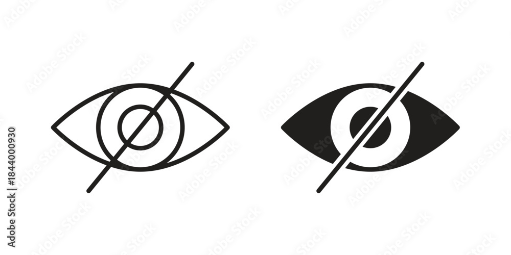Fototapeta premium Eye crossed icon design element, vector illustration. Editable vector collections.