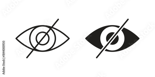Eye crossed icon design element, vector illustration. Editable vector collections.