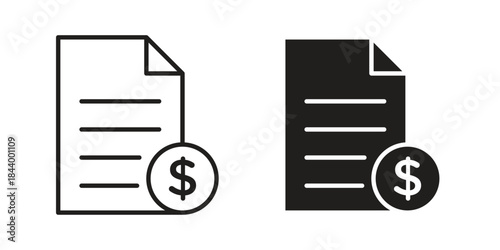 File invoice icon design element, vector illustration. Editable vector collections.