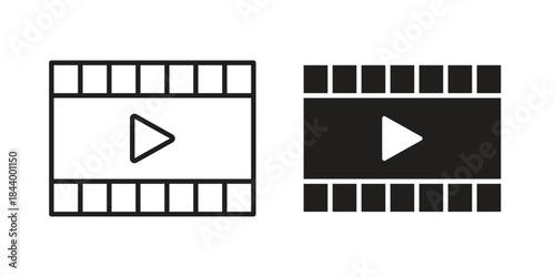 Film icon design element, vector illustration. Editable vector collections.