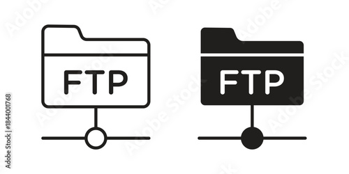 FTP icon design element, vector illustration. Editable vector collections.