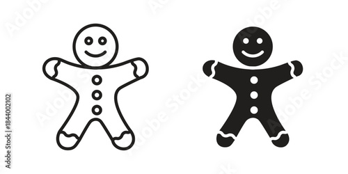 Gingerbread man icon design element, vector illustration. Editable vector collections.