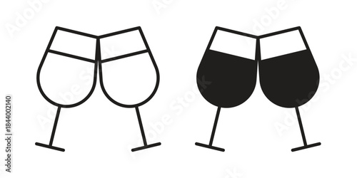 Glass-cheers icon design element, vector illustration. Editable vector collections.