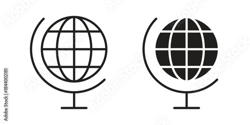 Globe icon design element, vector illustration. Editable vector collections.