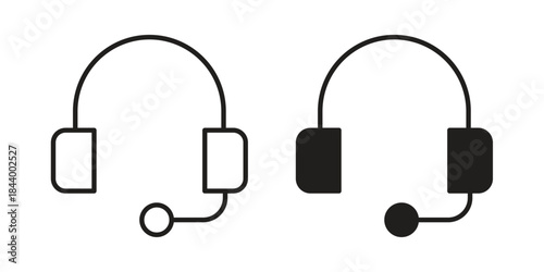 Headset icon design element, vector illustration. Editable vector collections.