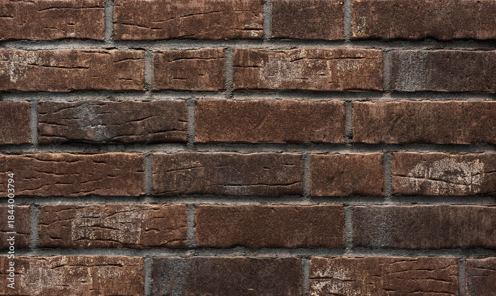 Fototapeta premium Texture of ancient brick wall closeup