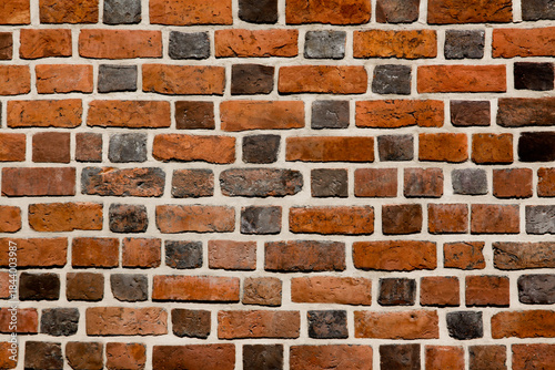 Vibrant and Colorful New Brick wall detailed background pattern photo with vignette