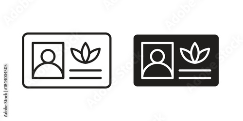 Medical marijuana card icon design element, vector illustration. Editable vector collections.