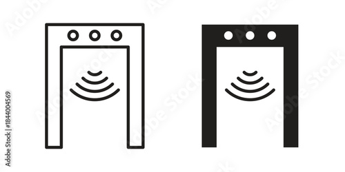 Metal detector icon design element, vector illustration. Editable vector collections.