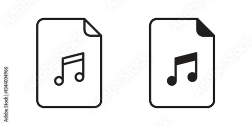 Music File icon design element, vector illustration. Editable vector collections.