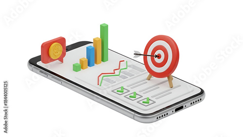 Wallpaper Mural Achieving business goals and analyzing financial data on a smartphone app Torontodigital.ca