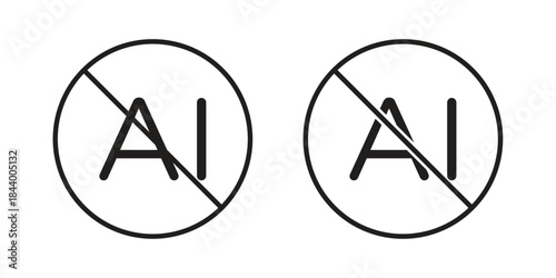 No ai sign icon design element, vector illustration. Editable vector collections.