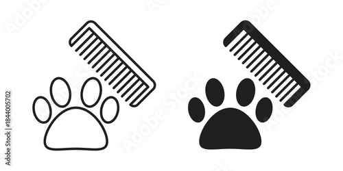 Pet grooming icon design element, vector illustration. Editable vector collections.