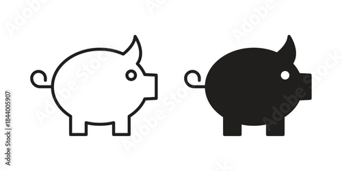 Piggy bank icon design element, vector illustration. Editable vector collections.