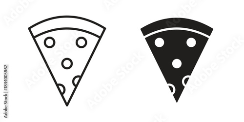Pizza slice icon design element, vector illustration. Editable vector collections.