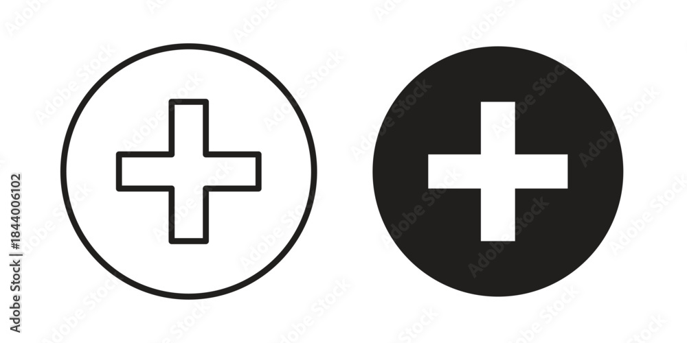 Obraz premium Plus icon design element, vector illustration. Editable vector collections.