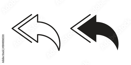 Reply all icon design element, vector illustration. Editable vector collections.