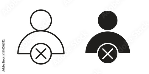 Remove user icon design element, vector illustration. Editable vector collections.