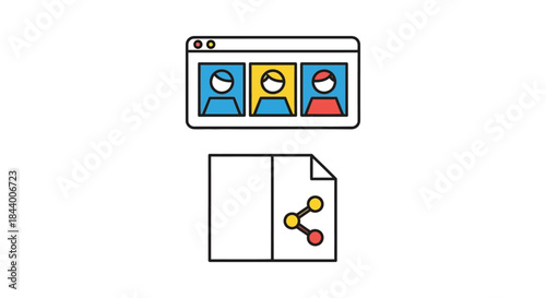 remote team online meeting and digital document sharing in a browser depicting virtual collaboration and modern communication.