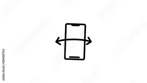 Smartphone Rotation Icon Animation for Panoramic View and Screen Orientation.