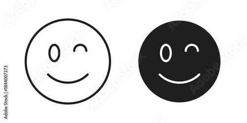 Smile wink icon design element, vector illustration. Editable vector collections.