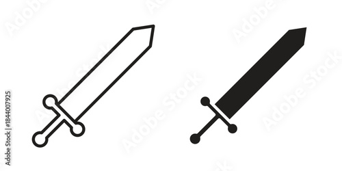 Sword icon design element, vector illustration. Editable vector collections.