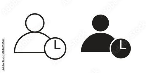 User time icon design element, vector illustration. Editable vector collections.