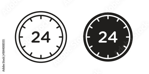 Time twenty four icon design element, vector illustration. Editable vector collections.