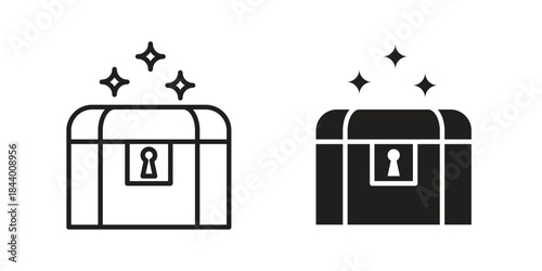 Treasure chest icon design element, vector illustration. Editable vector collections.