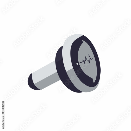 Isometric Minimalist Medical Ultrasound Diagnostic Device Equipment Illustration