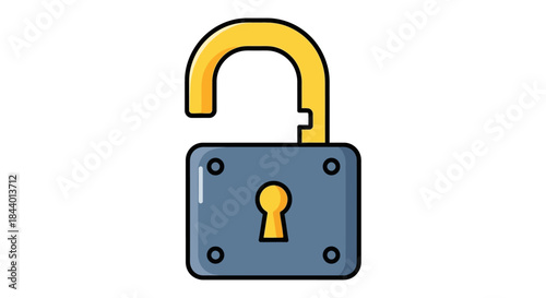 unlocked padlock security icon illustrating access granted and data protection concept flat vector illustration for cybersecurity design