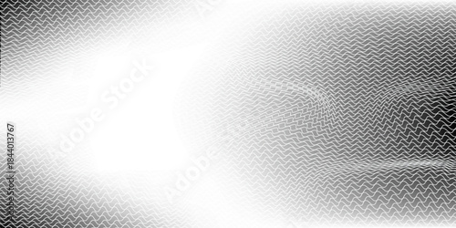 Abstract background with curved lines. Striped waves texture. Geometric pattern with horizontal thin lines. Monochrome vector template.
