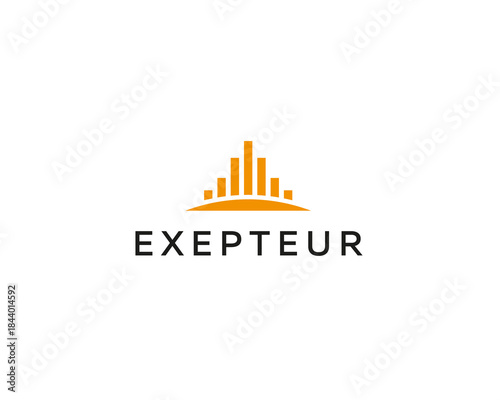 Abstract City logo design template. Premium real estate finance sign. Universal business foundation district  icon