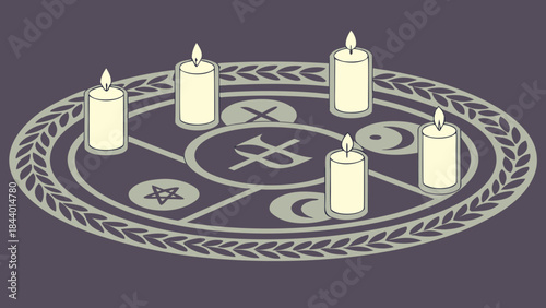 Bright yellow candle flames burn on a wax birthday cake decoration against a dark background for a celebration