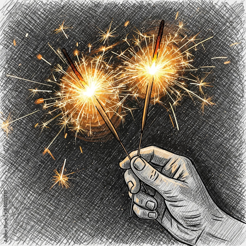 Celebration with Sparklers Handheld Fireworks for Festive Occasions and New Year Celebrations